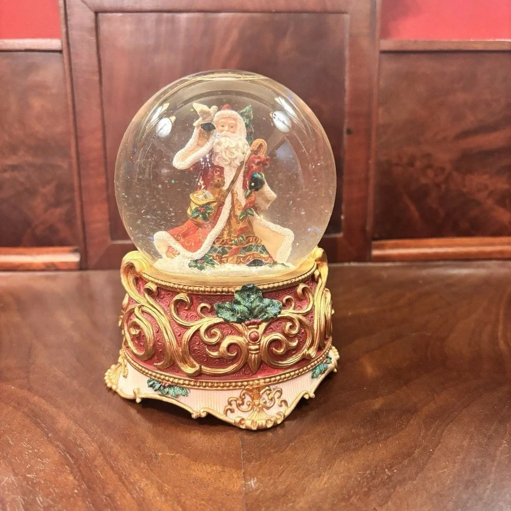 San Francisco Music Box‎ Co Father Christmas Dove Snow Globe The Christmas Song